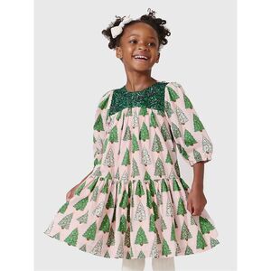 Pink Chicken NWT Girls Fiona Dress 4Y Holiday Tree